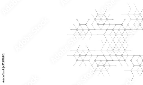 Abstract design element with geometric background of hexagons shape pattern