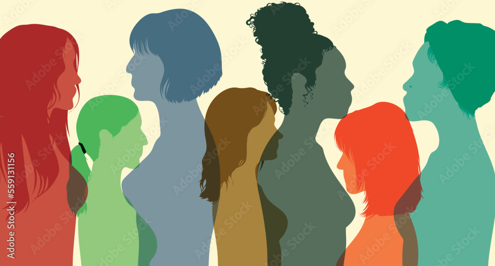 Developing female friendships and sharing cultural differences. A social network community for women. Women and girls who talk to each other in a monochrome side group. Developing female friendships and sharing cultural differences. A social network community for women. Women and girls who talk to each other in a monochrome side group.