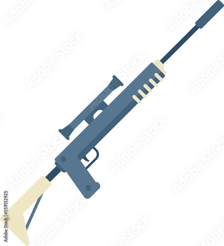 Sniper scope icon flat vector. Weapon gun. Barrel bullet isolated