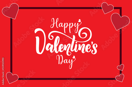 Valentines day background with heart pattern and typography of happy valentines day text . Vector illustration. Wallpaper, flyers, invitation, posters, brochure, banners.	
