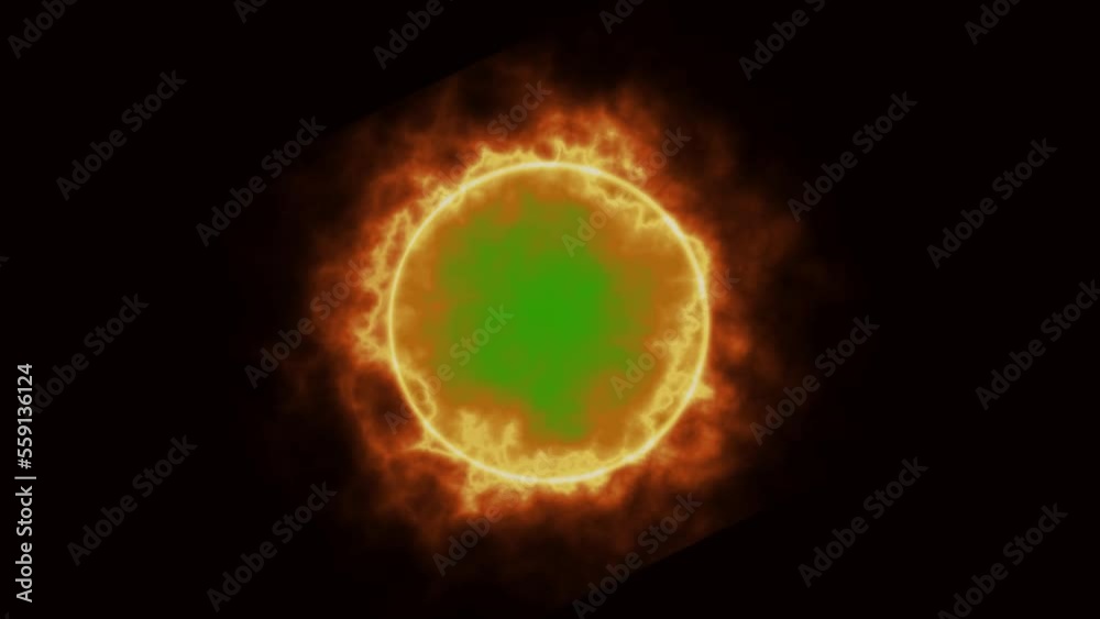 magic portal fire effect on Green Screen background magic portal fire effect on Green Screen background