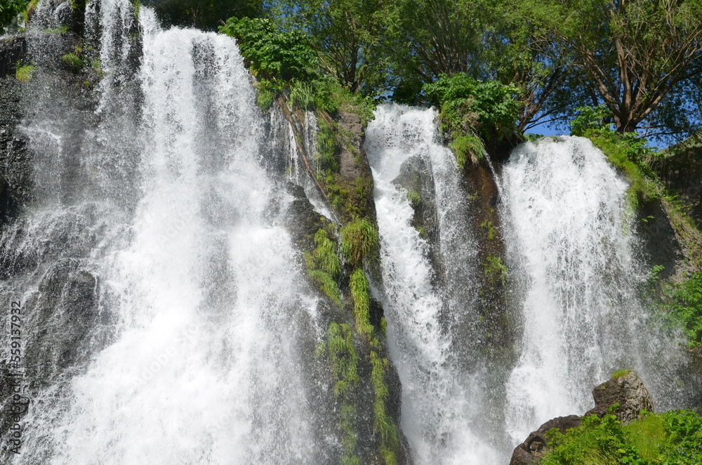 splashing water of Shaki waterfall splashing water of Shaki waterfall