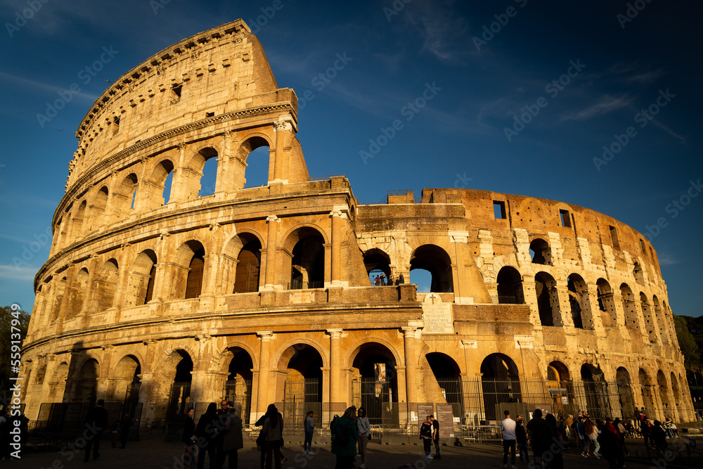 Colosseum Rome during sunset. 