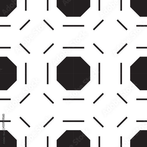 Vector seamless texture. Modern abstract background. Monochrome geometrical pattern with hexagons.