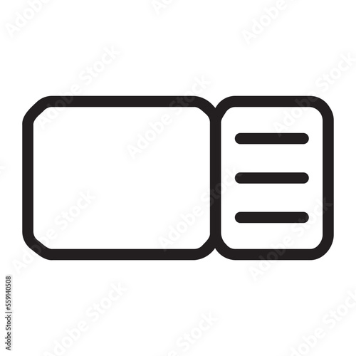 plane ticket line icon