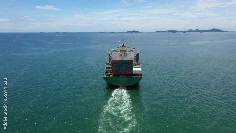 Aerial view of worldwide Cargo container shipping. Global Freight Forwarding, Business logistic transportation in the ocean ship carriers in the global container, Cargo ship, Aerial view of worldwide Cargo container shipping. Global Freight Forwarding, Business logistic transportation in the ocean ship carriers in the global container, Cargo ship,