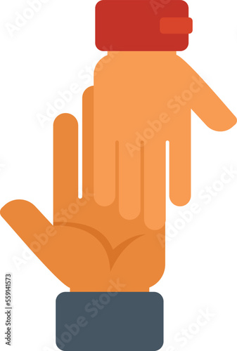 Credibility hands icon flat vector. Customer trust. Promise review isolated
