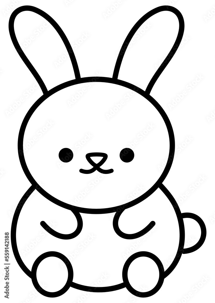 Fototapeta premium rabbit bunny cartoon outline