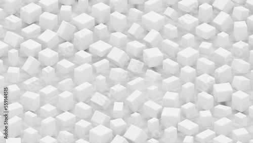 Fototapeta Naklejka Na Ścianę i Meble -  Many white boxes geometrical graphics - cg concept - abstract 3D rendering