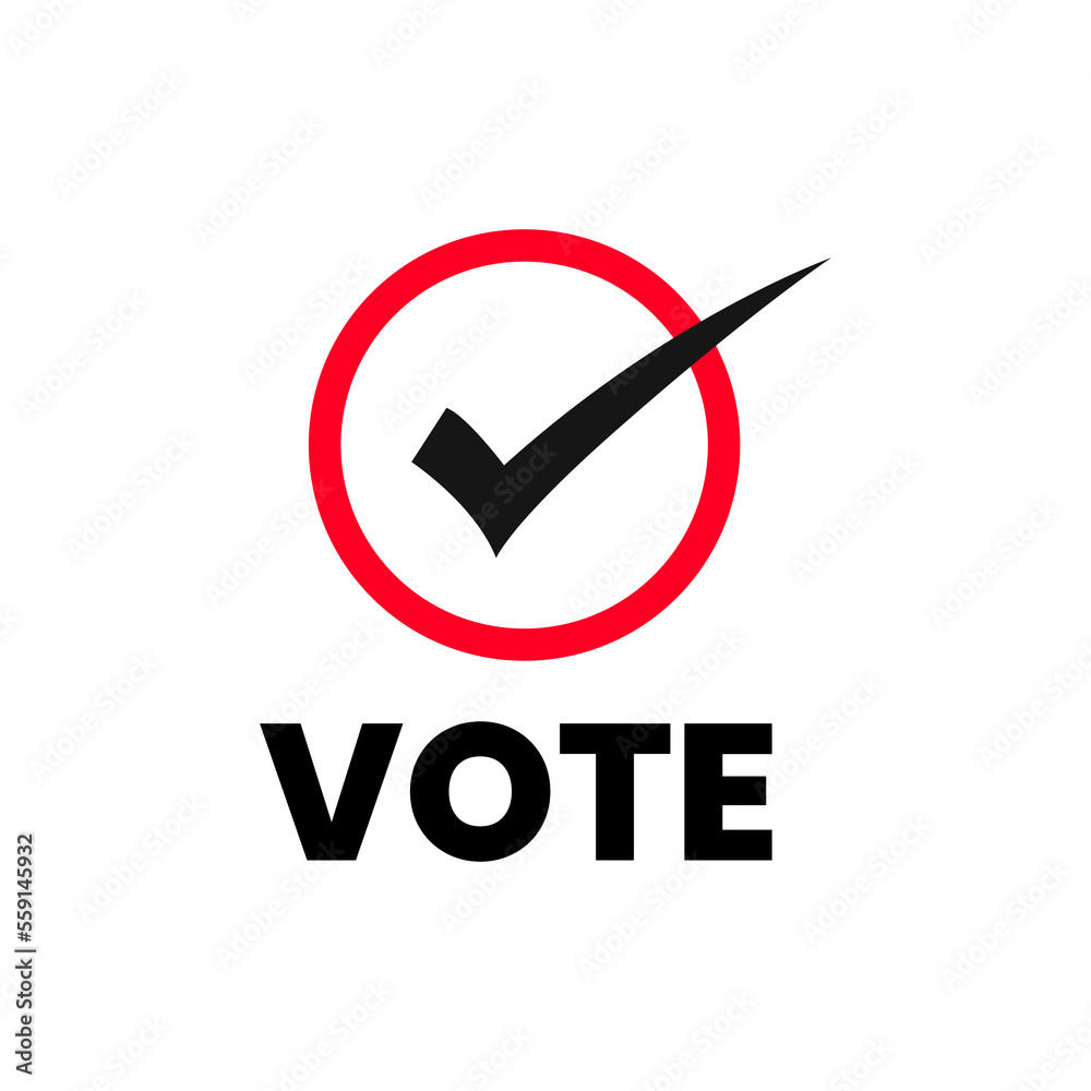 Vote rights tick icon sign symbol design vector Vote rights tick icon sign symbol design vector