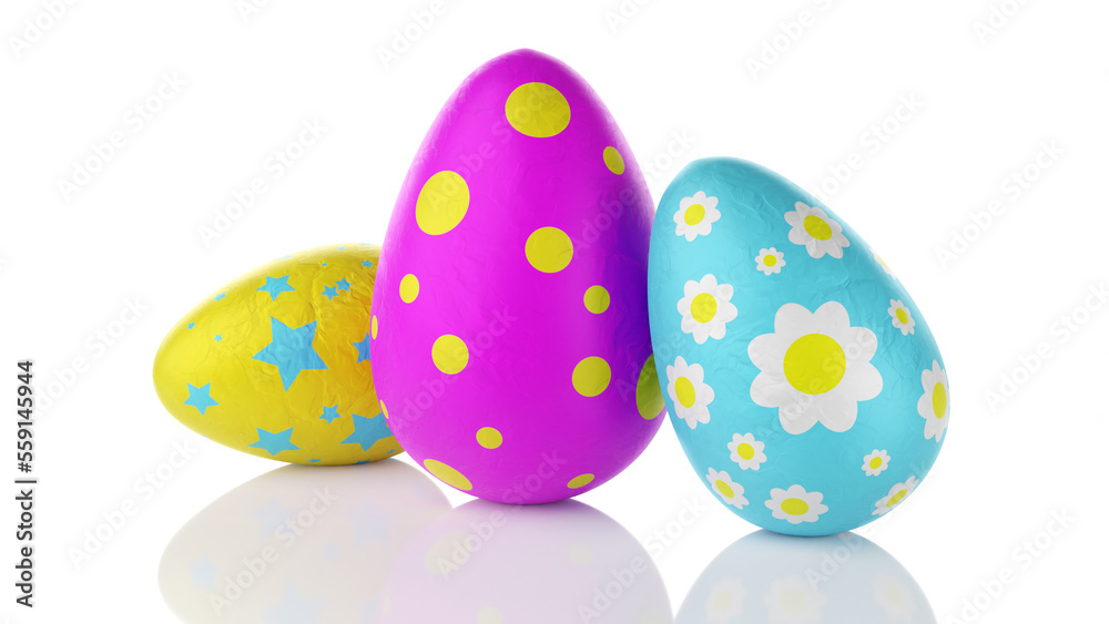 3 Multi Coloured Easter Eggs 3 Multi Coloured Easter Eggs