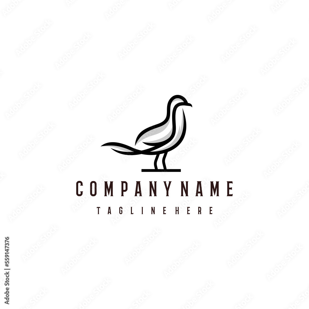 Obraz premium Awesome Outline Seagull Bird Animal Beautiful Concept Element Design Illustration Logo