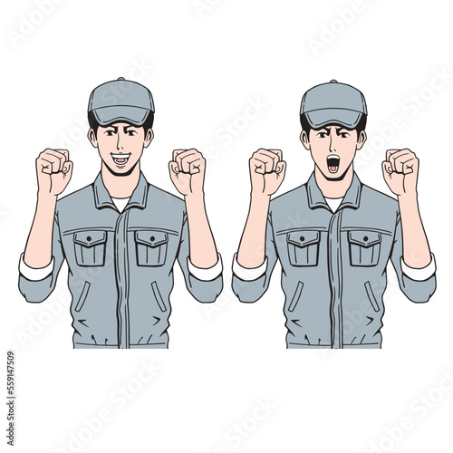 応援する日本人作業員