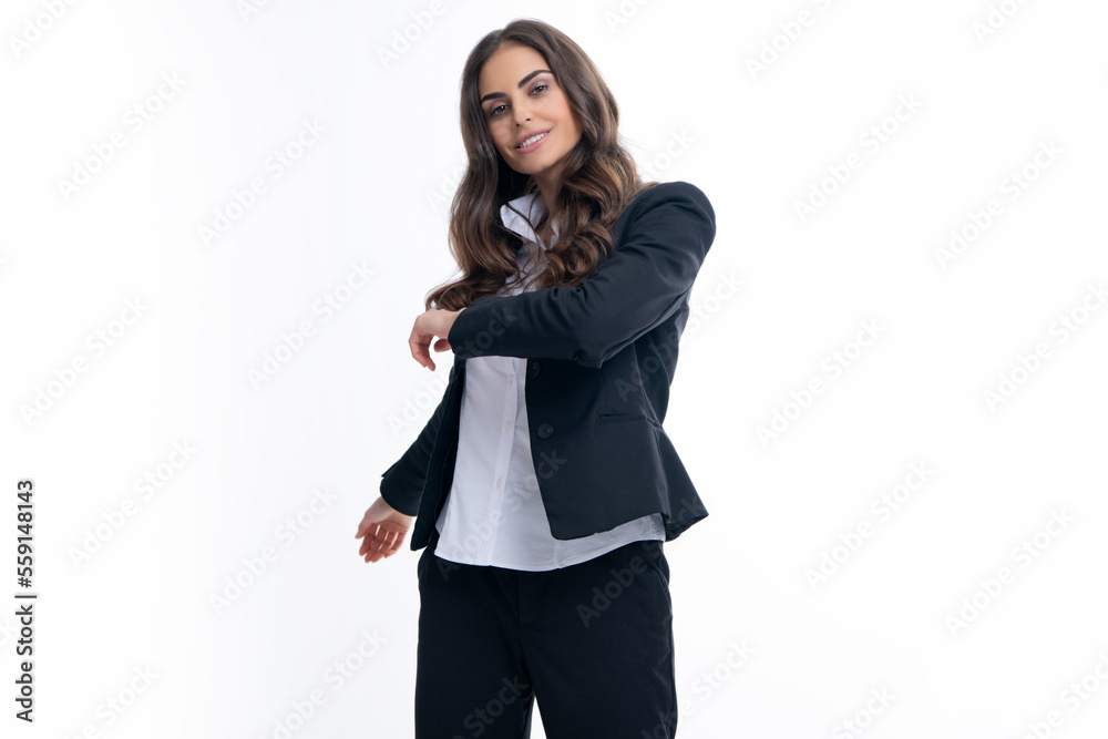 Sexy sensual business woman portrait. Fashion businesswoman in suit isolated on white studio background. Business women vogue style. Female employee young secretary. Sexy sensual business woman portrait. Fashion businesswoman in suit isolated on white studio background. Business women vogue style. Female employee young secretary.