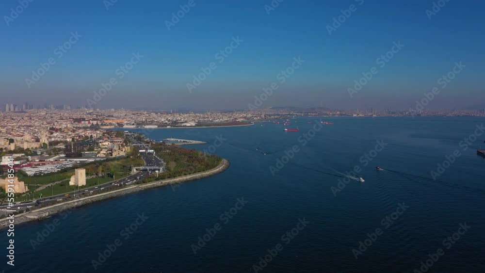 Embankment of istanbul on the bosphorus. Old city Embankment of istanbul on the bosphorus. Old city