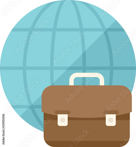 Global recruit icon flat vector. Online job search. Hr agency isolated