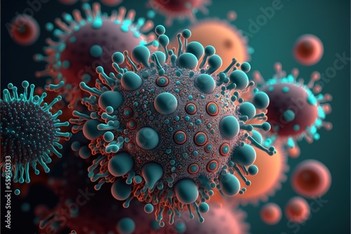 Digital illustration about virus.