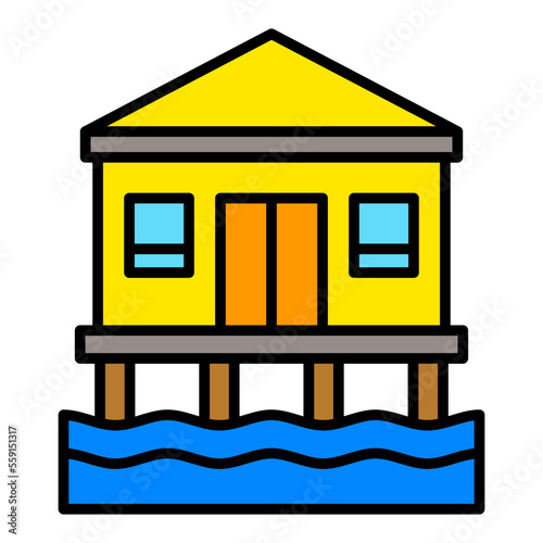 Bungalow Filled Line Icon