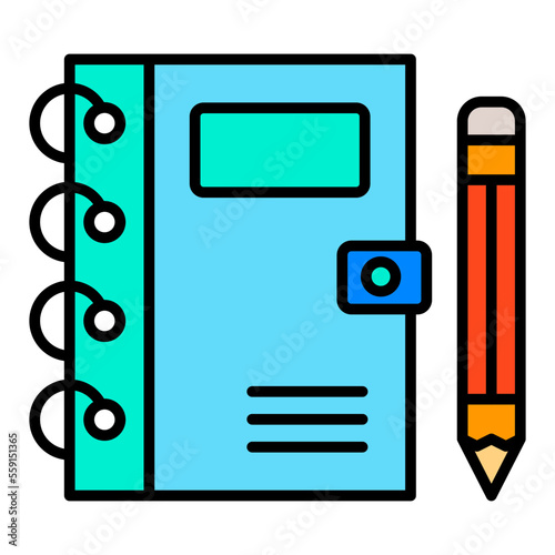 Notebook Filled Line Icon