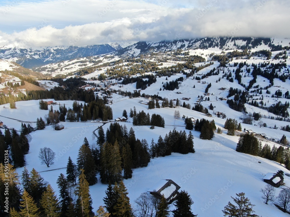 Winter Landschaft Drone Schweiz 