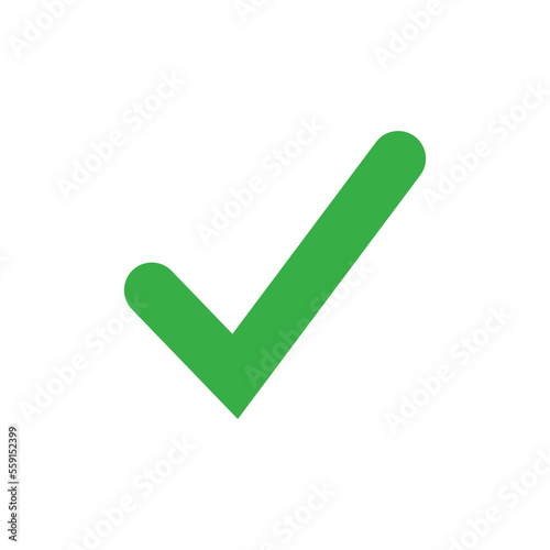 Green check mark. Tick ​​symbol in green color, vector illustration