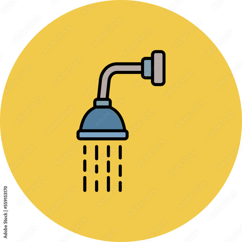 Shower Head Multicolor Circle Filled Line Icon Shower Head Multicolor Circle Filled Line Icon