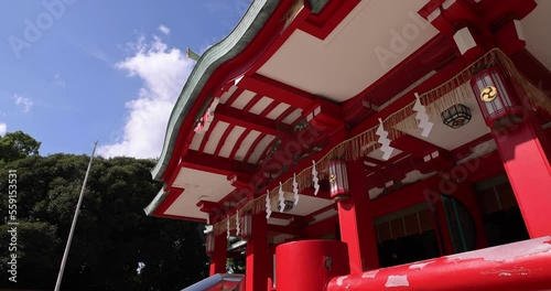 Main temple at Tomioka Shrine long shot handheld photo