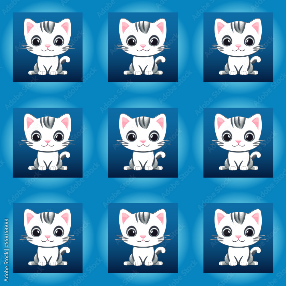 Cute cartoon kittens - seamless vector cats pattern, punchy colors that demand attraction Cute cartoon kittens - seamless vector cats pattern, punchy colors that demand attraction