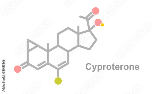 Simplified formula icon of cyproterone.