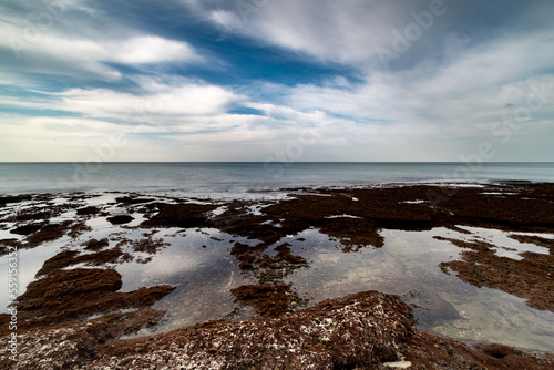 Seashore low tide in winetr Tel Baruch Israel