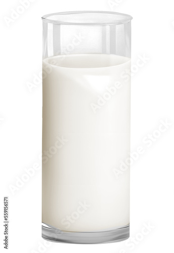 Milk in the glass on transparent png, easy to use