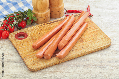 Boiled Pork sausages for brakfast photo