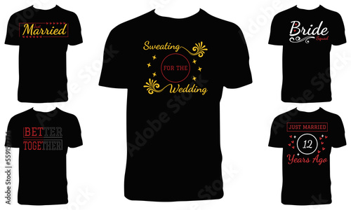 Wedding T Shirt Design Bundle Vector Illustration 