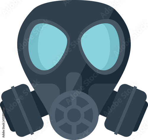 Gas mask poison icon flat vector. Toxic air. Danger chemical isolated