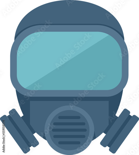 Hazard gas mask icon flat vector. Toxic air. Safety helmet isolated
