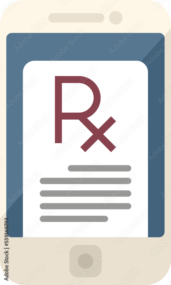 Test paper icon flat vector. Online health. Call telehealth isolated