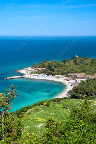 Fototapeta Naklejka Na Ścianę i Meble -  Portonovo, Conero park, Ancona district, Marche, Italy, view of the beach