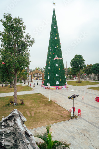 
Yen Dai Catholic Church, A place with beautiful landscape architecture, a place for people to come to pray for a better life.