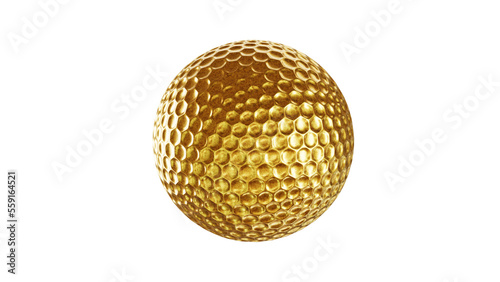 gold golf ball 3D rendering