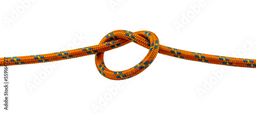 Quadro su tela overhand knot orange rope example with transparent background, png isolated