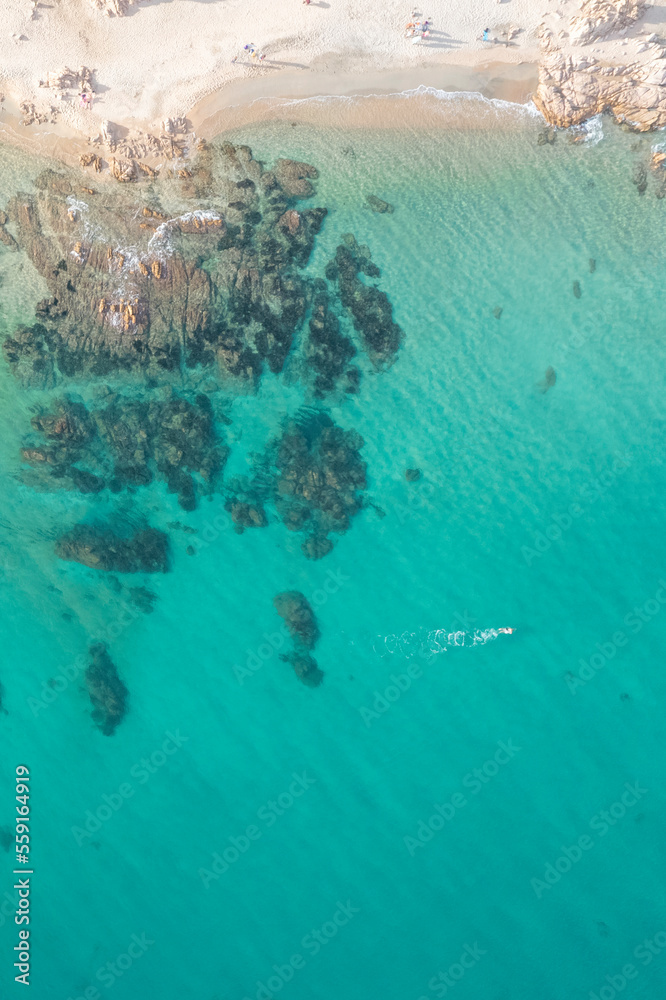 aerial photography of the turquoise sea from above in corsica 