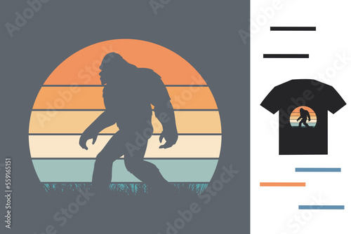 Vintage bigfoot t shirt design