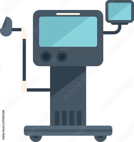 Hospital medical machine icon flat vector. Respiratory equipment. Care device isolated