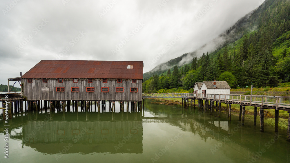 Fototapeta premium abbandoned old fish factory close to prince Rupert, British Columbia, Canada