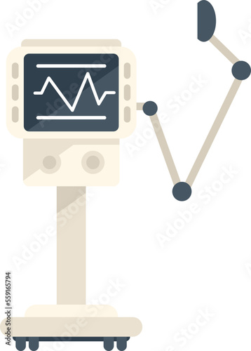 Care medical machine icon flat vector. Hospital patient. Oxygen intensive isolated