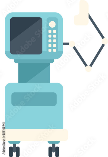 Lung ventilator machine icon flat vector. Patient equipment. Care device isolated