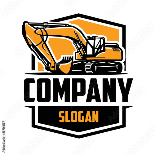 Excavator Company Rental Emblem Logo Vector Template photo