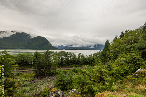 landscape along the road that go from Prince Rupert to Prince George, British Columbia, Canada