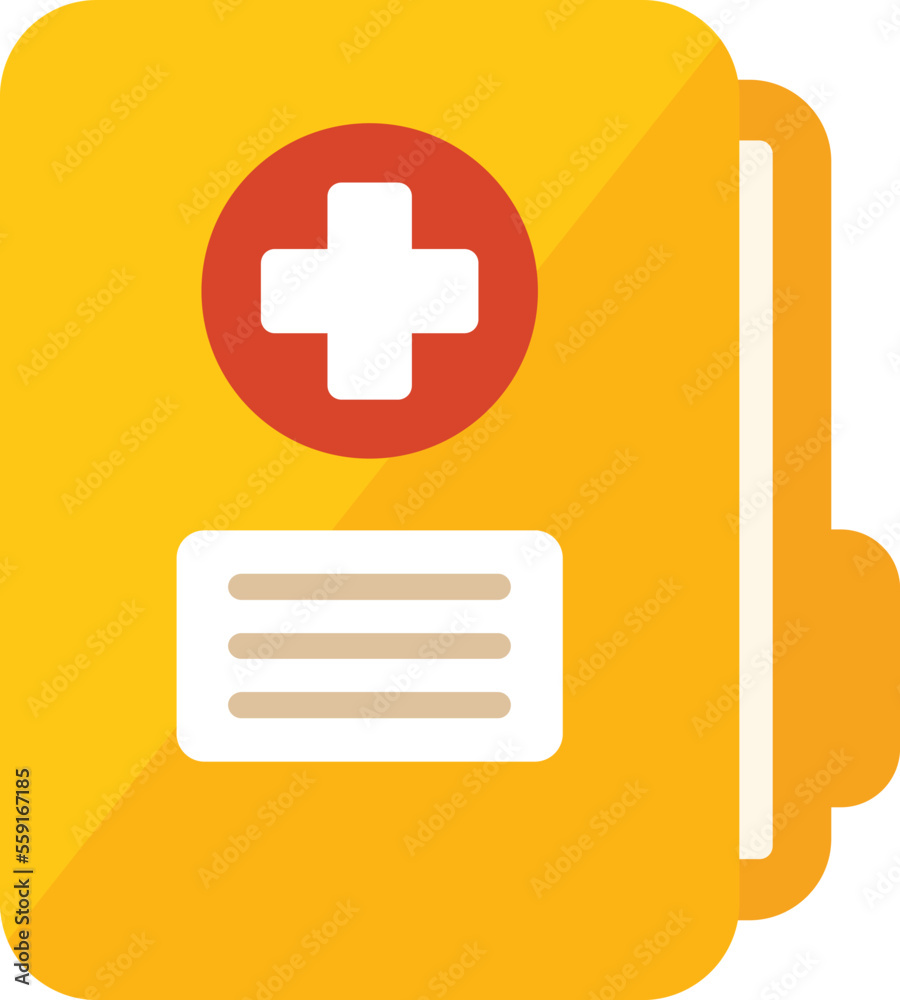 Medical folder icon flat vector. Family doctor. Hospital patient isolated Medical folder icon flat vector. Family doctor. Hospital patient isolated