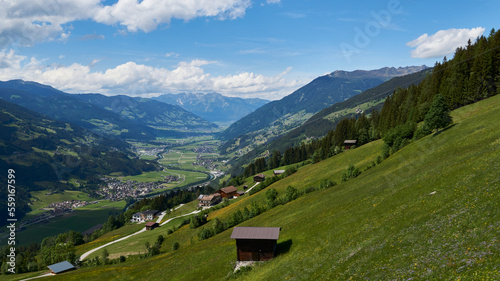 View of Zillertal valley in Austria